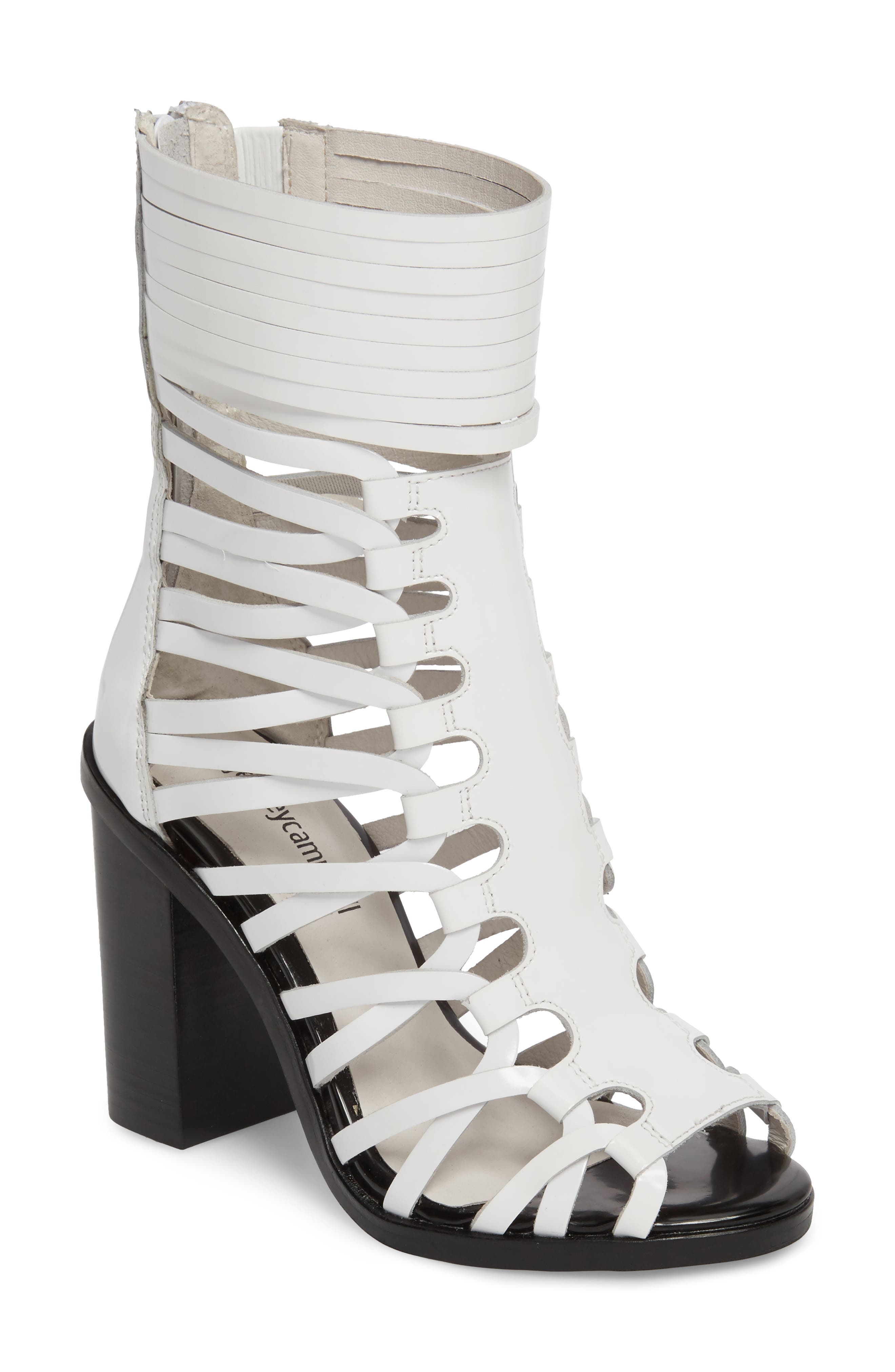 Deportivo Strappy Bootie, Main, color, WHITE LEATHER
