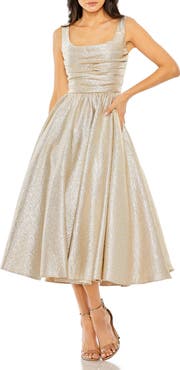 Mac Duggal Square Neck Sleeveless A Line Dress
