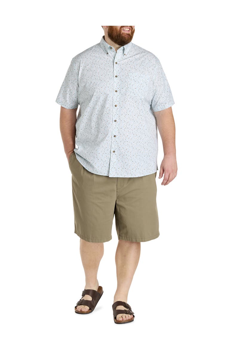 Harbor Bay by DXL Big & Tall Easy-Care Floral Print Sport Shirt, Alternate, color, Blue