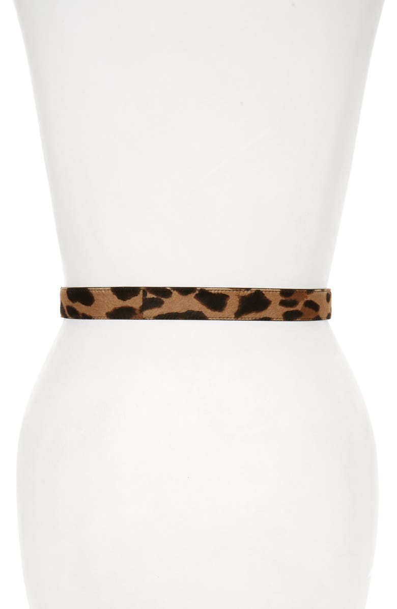 Dolce&Gabbana Leopard Spot Genuine Calf Hair Belt, Alternate, color, 