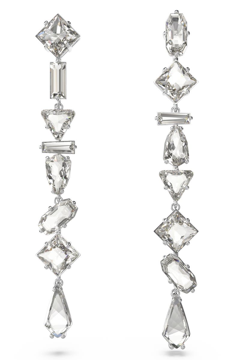 Swarovski Mesmera Crystal Drop Earrings, Main, color, Silver