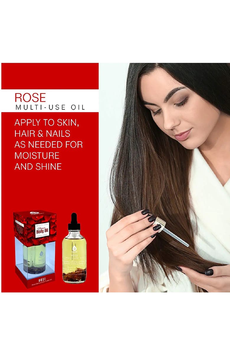 PURSONIC Rose flower Multi Use Body Oils 4 Oz, Alternate, color, Red