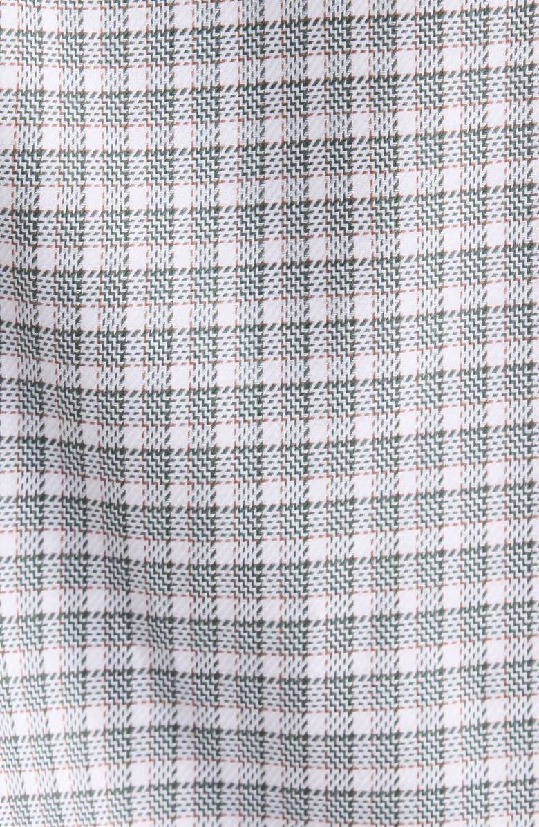 Nordstrom Trim Fit Check Premium Non Iron Cotton Button-Up Shirt, Alternate, color, Green Pine Ridge Grid