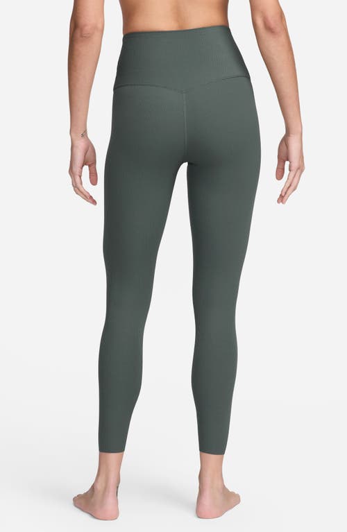 Nike Zenvy Gentle Support High Waist Rib Leggings In Green