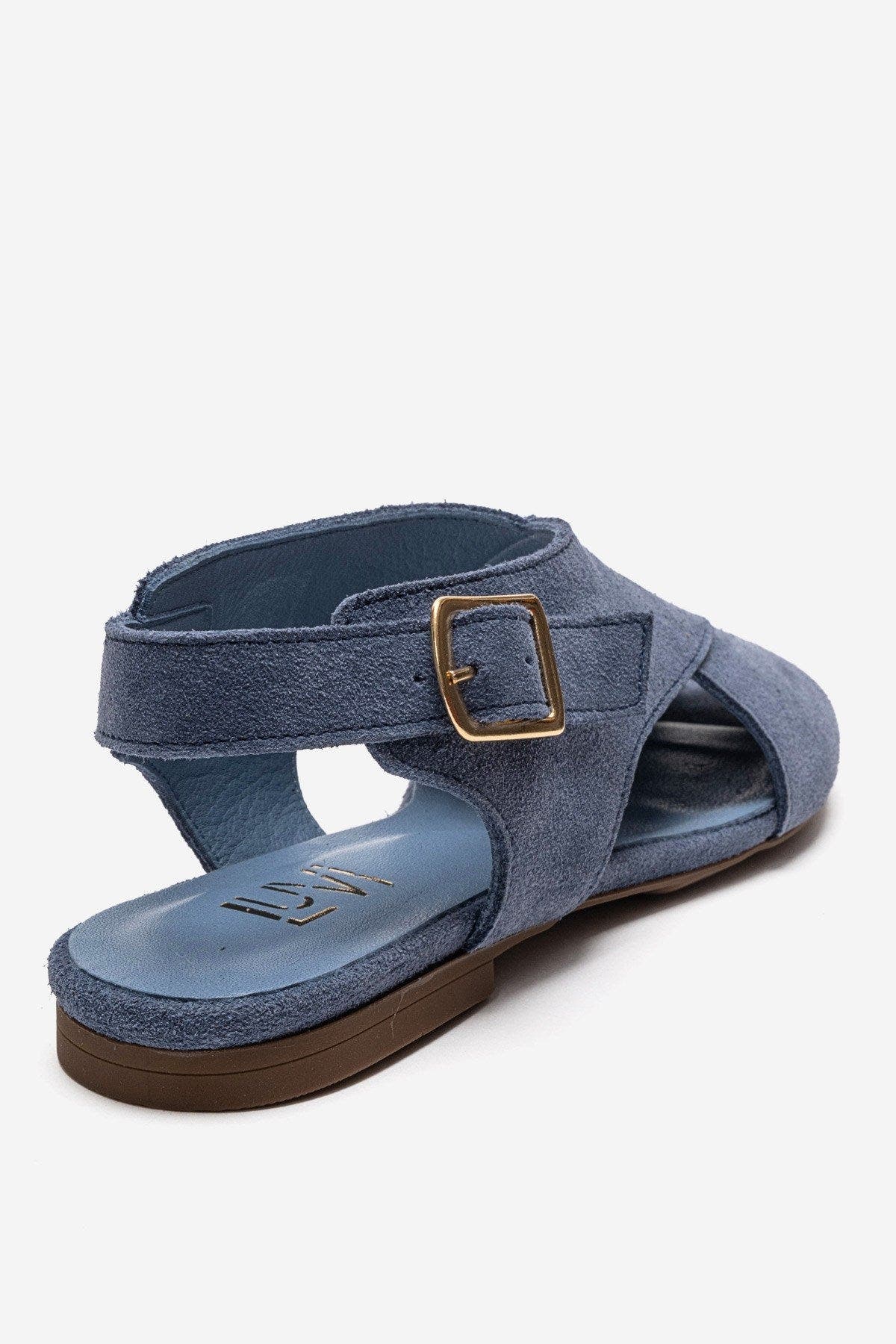 Monaro Leather Sandal, Alternate, color, Denim Suede