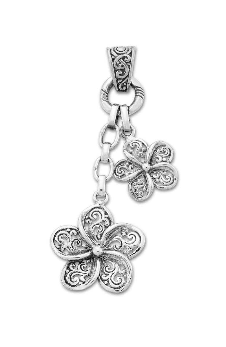 SAMUEL B. Double Drop Flower Pendant, Main, color, Silver
