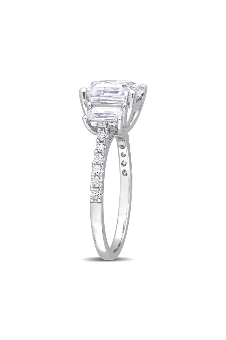 Octagon Cut & Asscher Cut Moissanite Ring, Alternate, color, WHITE