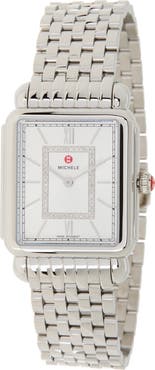 MICHELE Women's Deco II Diamond Bracelet Watch, 20mm x 43mm - 0.11 ctw