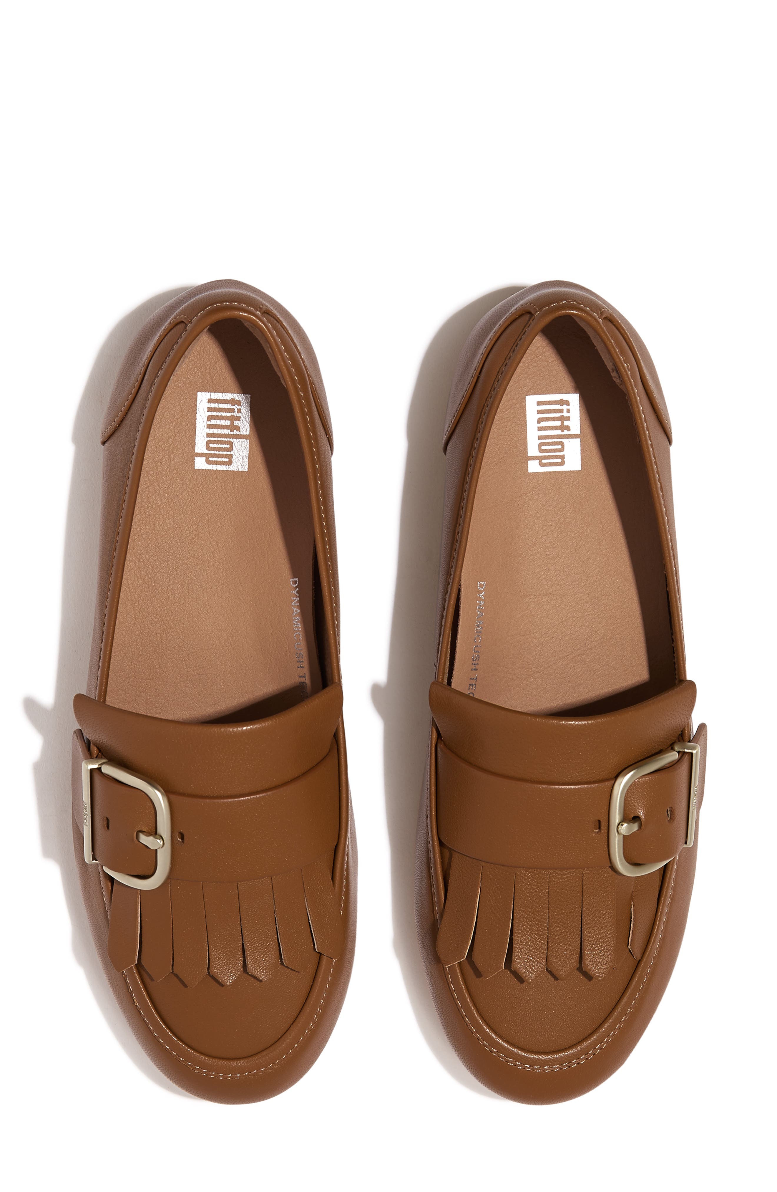FitFlop Allegro Fringe Buckle Leather Loafer, Alternate, color, Light Tan