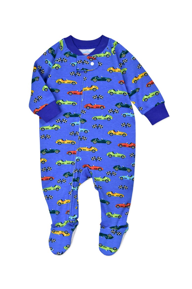 Loose Fit Zip Footed Pajama, Main, color, Race Cars