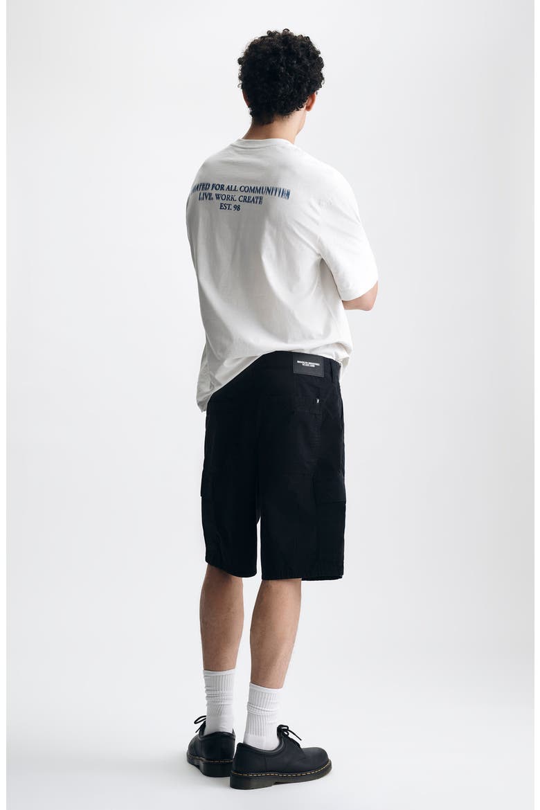 Graham Straight Leg Cotton Cargo Shorts, Alternate, color, BLACK COLORED RIPST