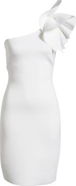 Anne Klein Asymmetric Ruffle One-Shoulder Sheath Cocktail Dress