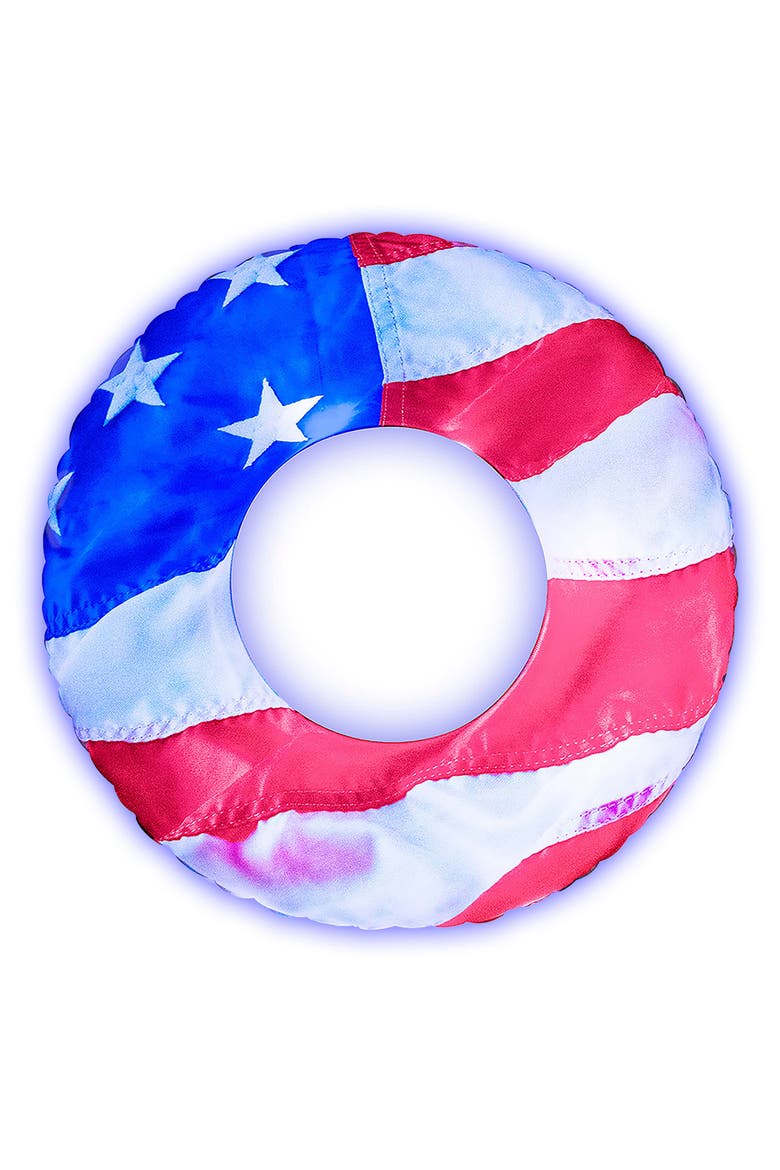Stars & Stripes LED Tube Pool Float, Main, color, RED