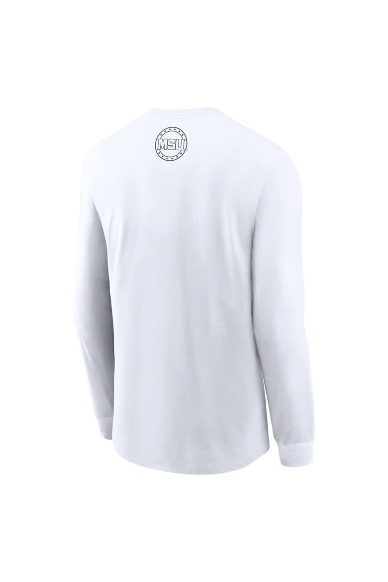 Men's Nike White Michigan State Spartans 2025 Football Fan Raise Your Shield Long Sleeve T-Shirt, Alternate, color, White