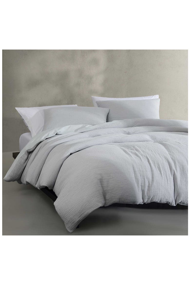 Washed Textured Duvet Cover & Shams Set, Alternate, color, DAWN B LUE