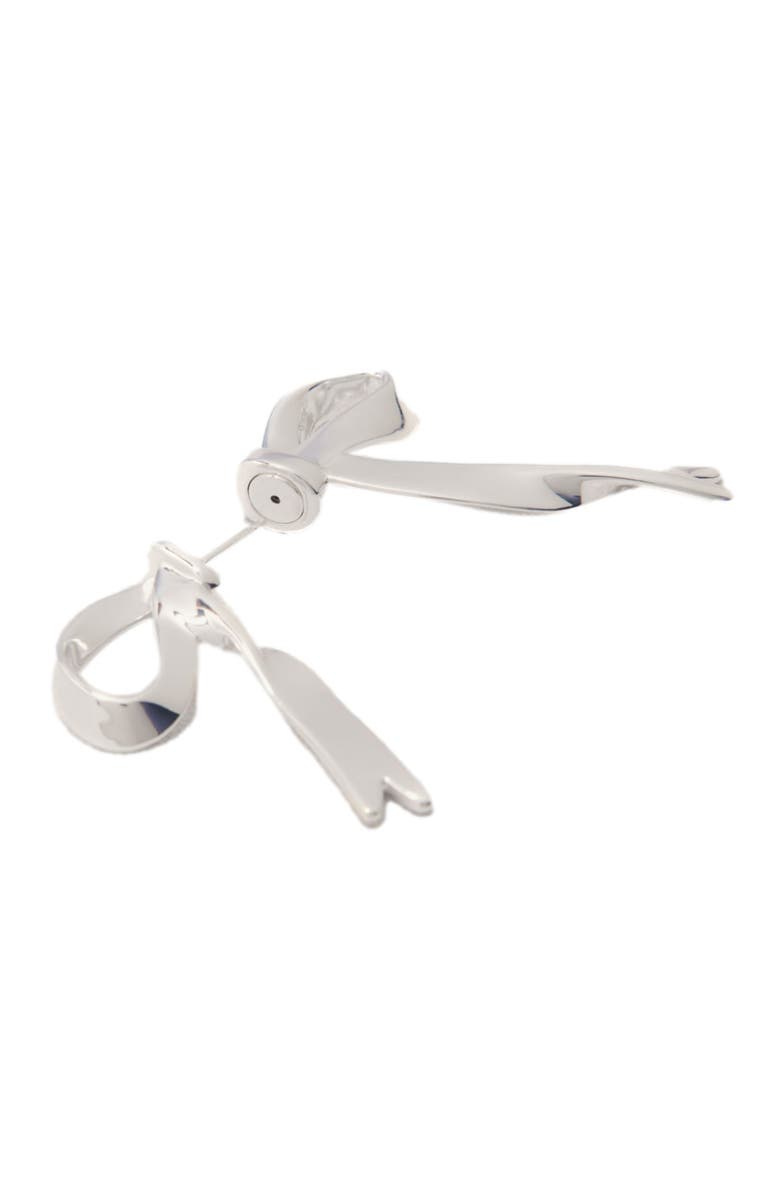 maje Silver bow earring, Alternate, color, 