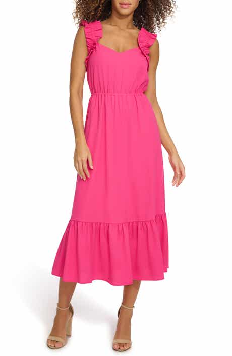 Kensie Ruffle Sleeveless Fit & Flare Midi Dress