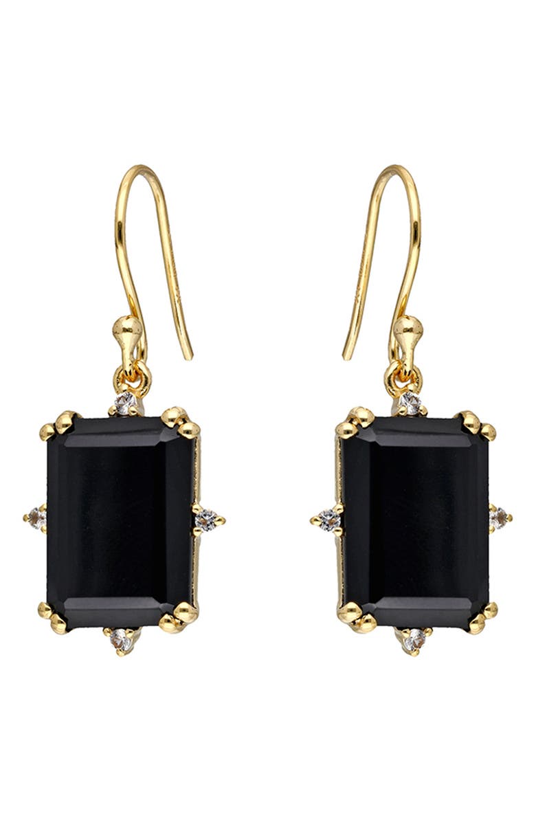YS GEMS Semiprecious Stone Drop Earrings, Alternate, color, Black