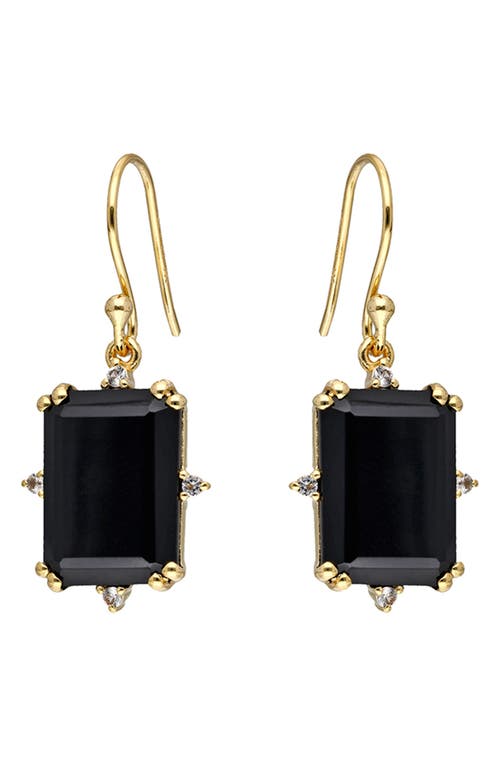 Ys Gems Semiprecious Stone Drop Earrings In Black