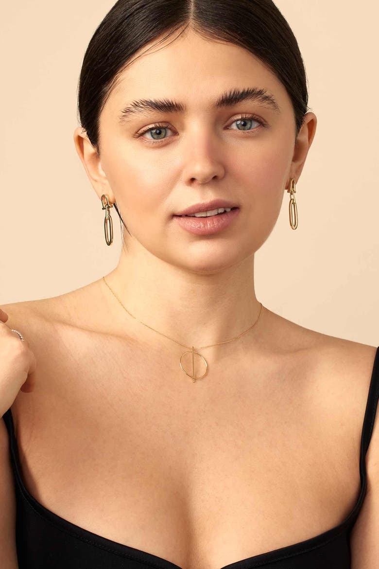14K Gold Gallery Pendant Necklace, Alternate, color, Yellow Gold
