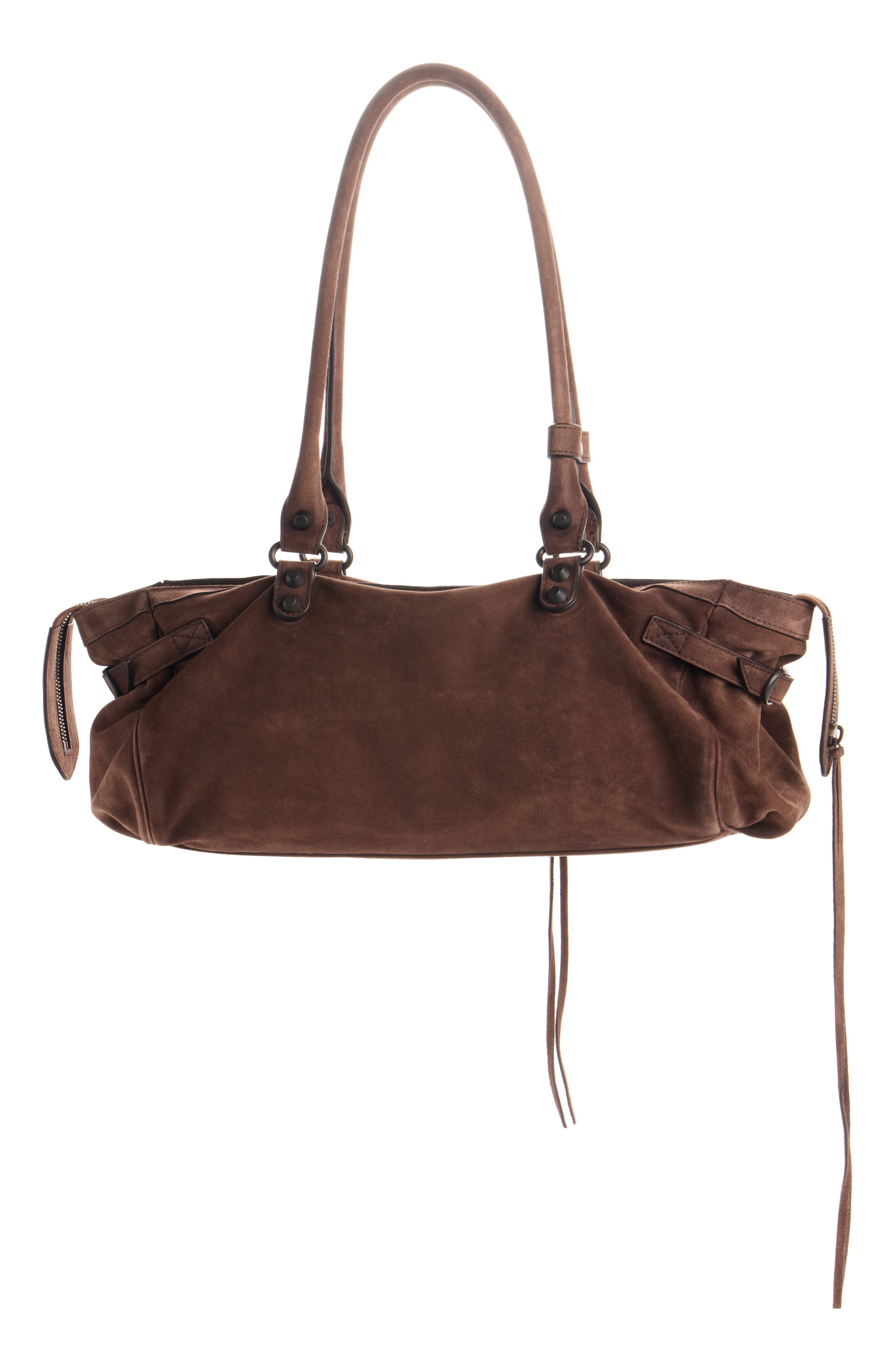 Le City Suede East/West Shoulder Bag, Alternate, color, 2308 LIGHT ESPRESSO