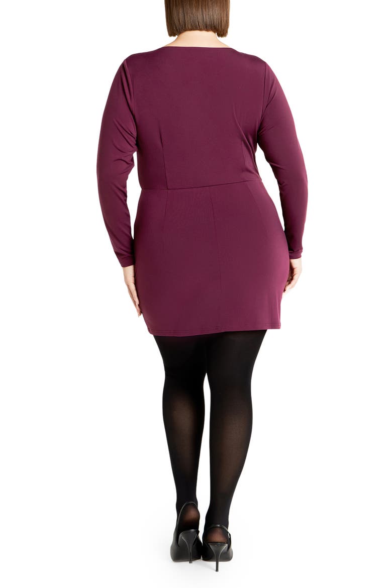 Kasey Long Sleeve Minidress, Alternate, color, PURPLE