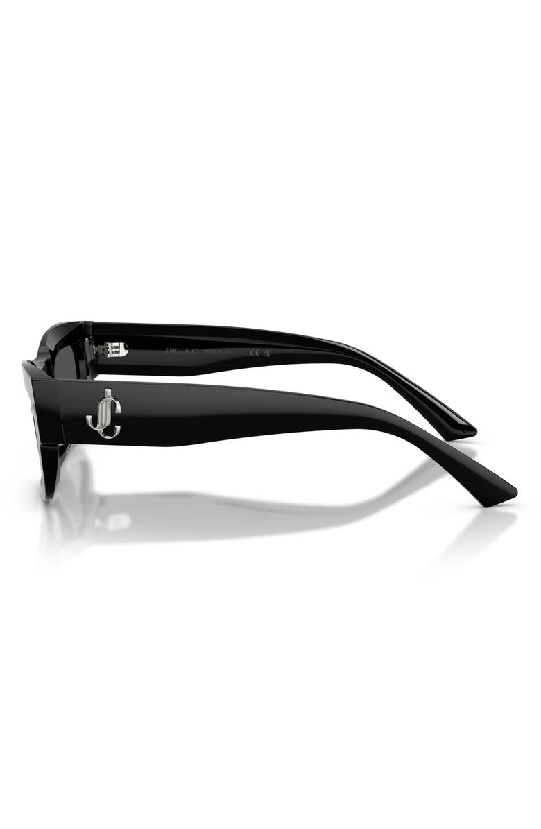 Jimmy Choo 53mm Rectangular Sunglasses, Alternate, color, Black / Dark Grey