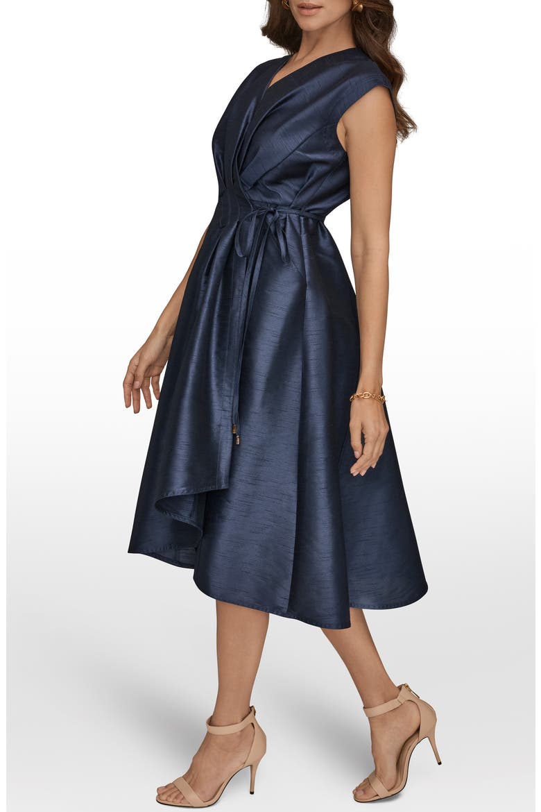 Taffeta Wrap Midi Dress, Alternate, color, TAFFETA BLUE