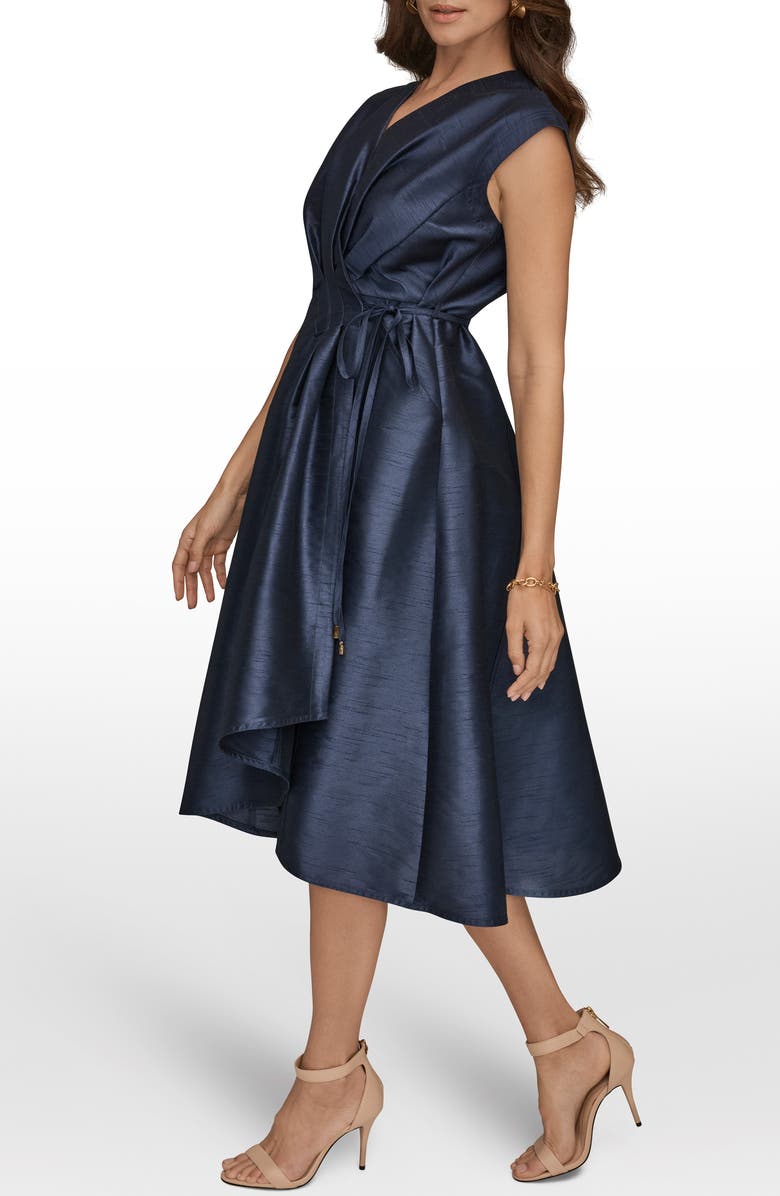 Donna Karan New York Taffeta Wrap Midi Dress, Alternate, color, Taffeta Blue