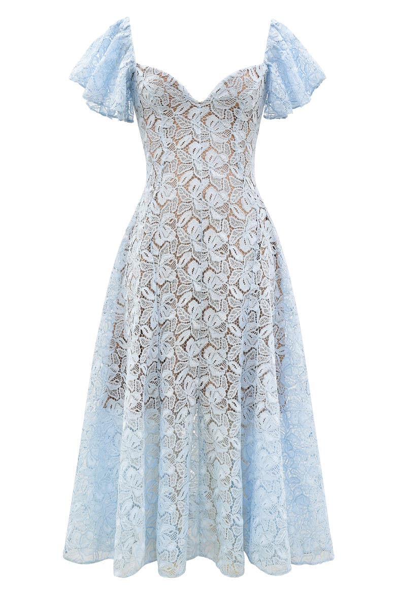 austen lace flutter sleeves midi dress Austen Lace Flutter Sleeves Midi Dress (Women)