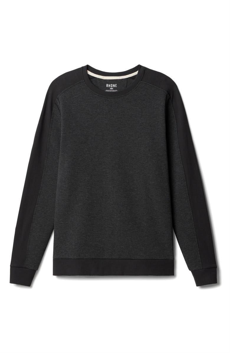 Rhone Heritage Midweight Crewneck Sweatshirt, Alternate, color, Black Heather
