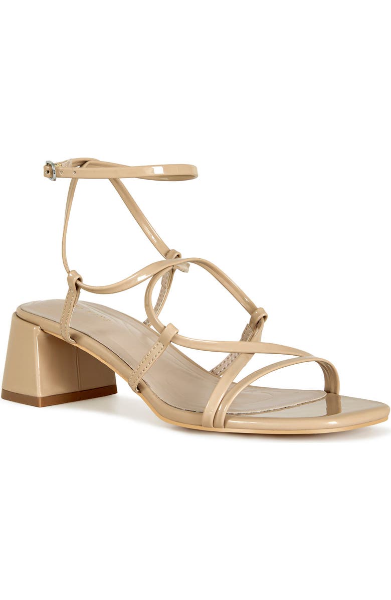 AZALEA WANG Anika Ankle Strap Sandal, Main, color, Beige