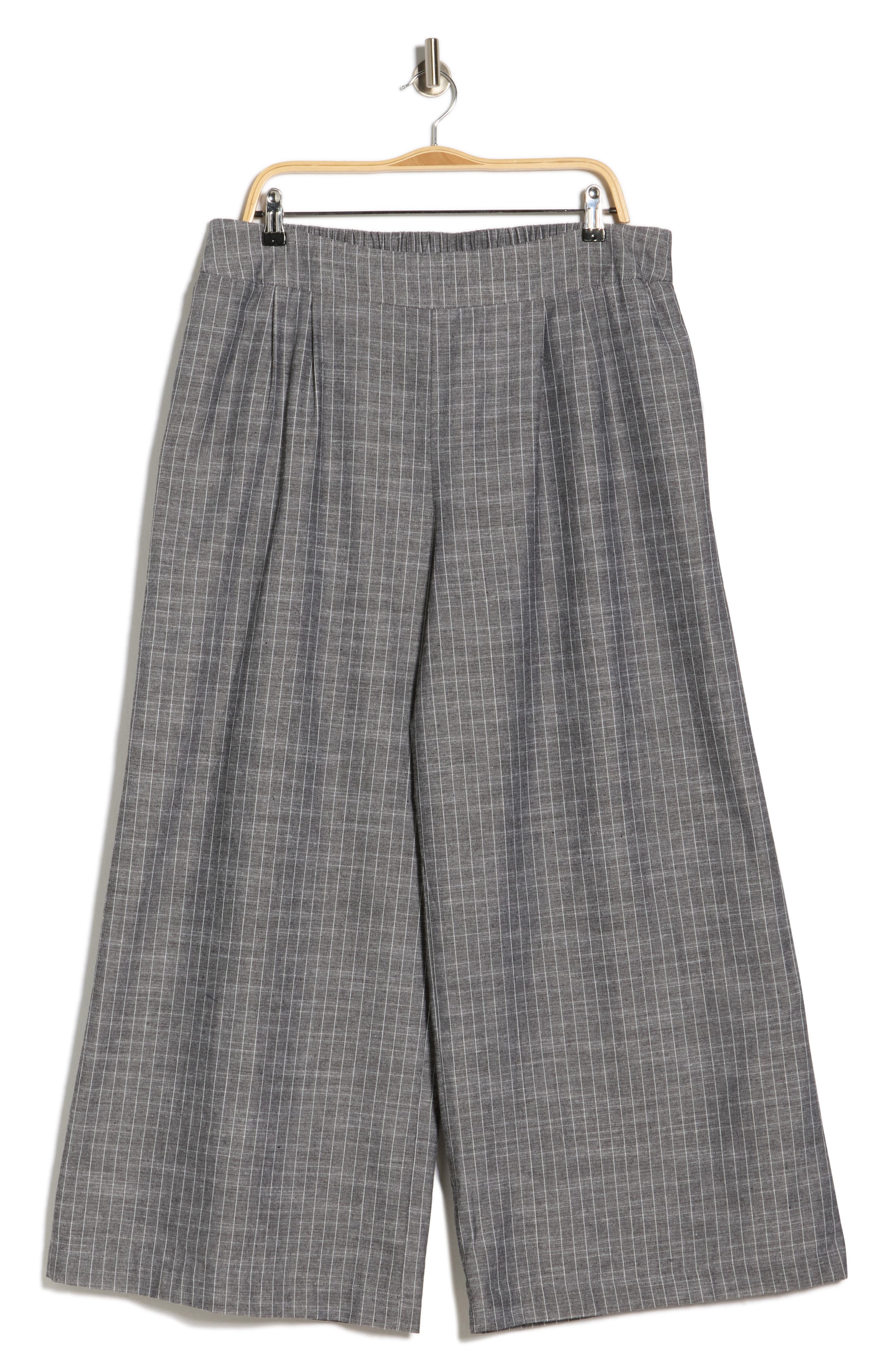 Renee C Stripe Cotton & Linen Wide Leg Pants
