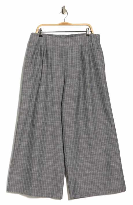 Renee C Stripe Cotton & Linen Wide Leg Pants