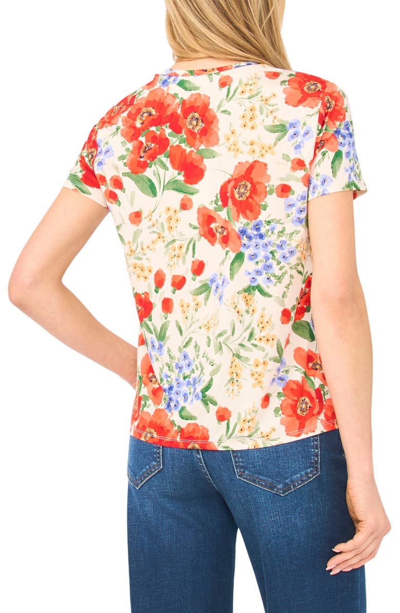 Ted Baker Floral Knit T-Shirt, Alternate, color, Fire Orange