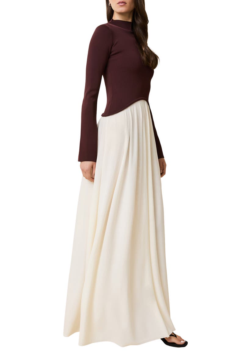 The Soglio Long Sleeve Maxi Swetter Dress, Alternate, color, RAISIN BROWN