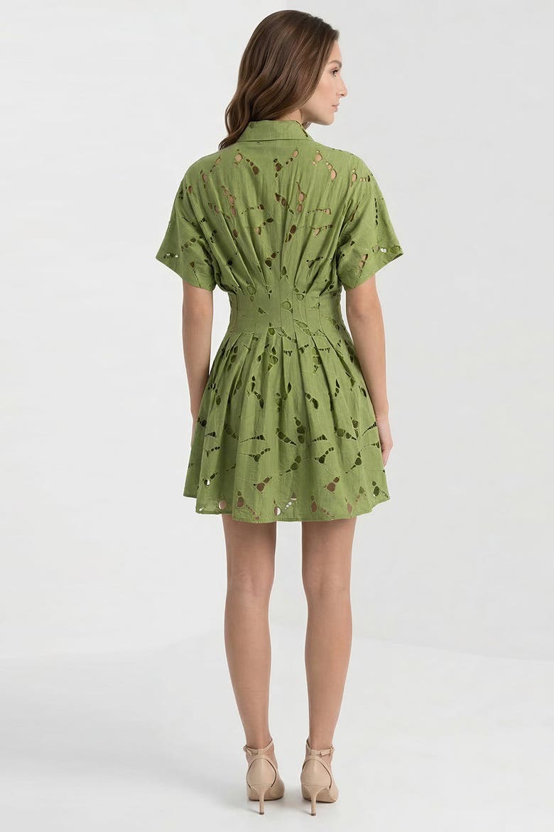 Angevin Slim Short Sleeve Mini Dress, Alternate, color, Green