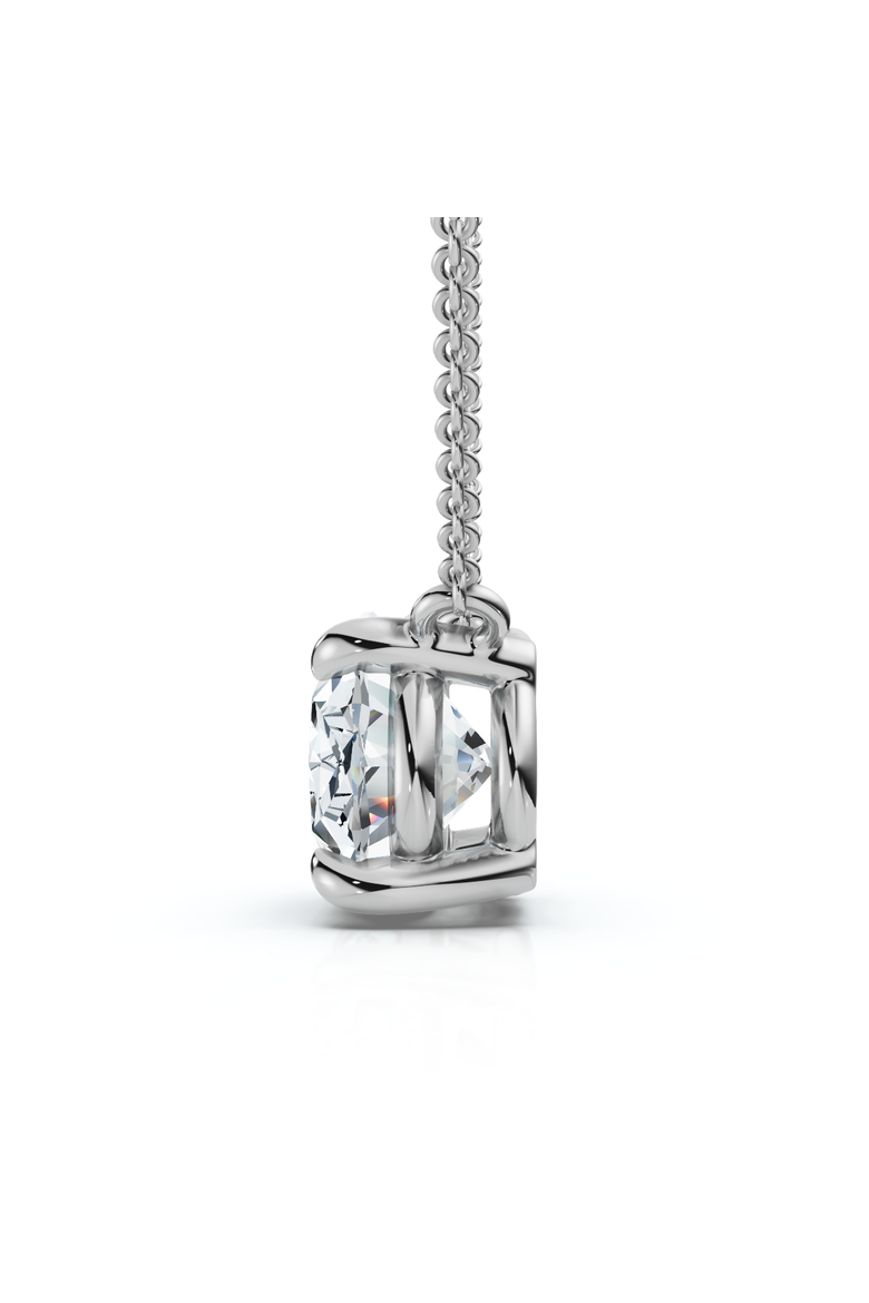 Certified 2Ct Diamond Oval Solitaire Pendant 14k Gold 18" Womens Chain Lab Grown, Alternate, color, White Gold