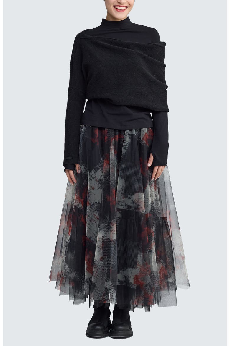 Brynwyn Printed Tulle Skirt, Alternate, color, Red Print