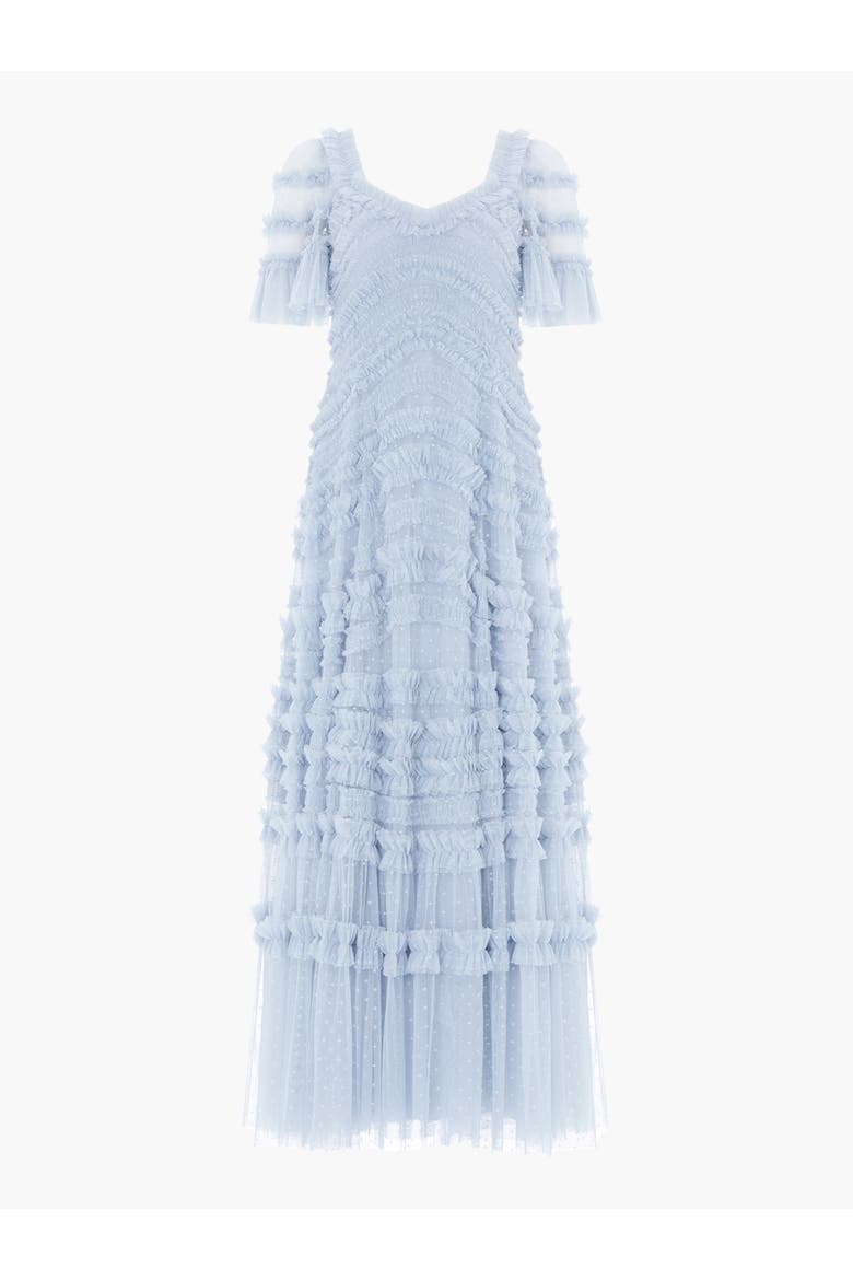 Amara Ruffle Gown, Alternate, color, Skylight