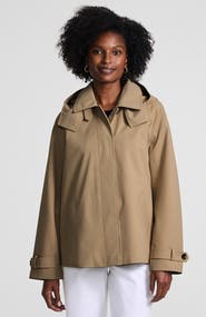 Lands' End Womens Squall Waterproof Hooded Short Mac Jacket