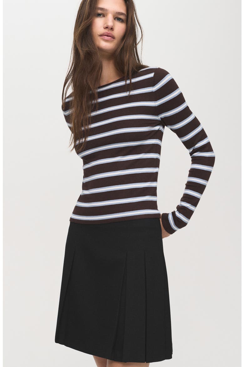 Pleated Miniskirt, Alternate, color, BLACK