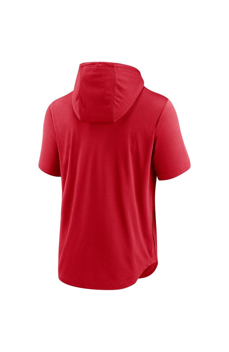 Nike Men's Nike Red Washington Nationals Lockup Performance Short Sleeve Lightweight Hooded Top, Alternate, color, Red