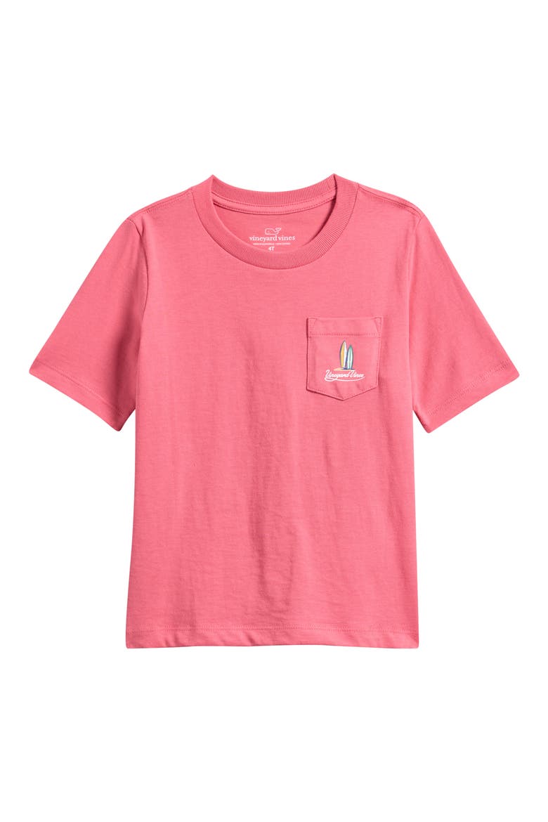 Kids' Surf Shack Signs Pocket Graphic T-Shirt, Main, color, VINEYARD RED
