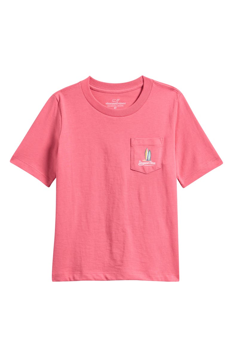 vineyard vines Kids' Surf Shack Signs Pocket Graphic T-Shirt, Main, color, Vineyard Red