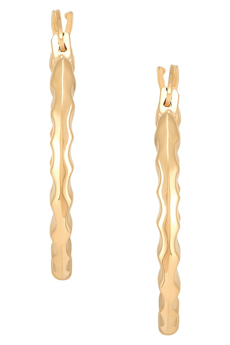 Ribbed Hoop Earrings, Alternate, color, YELLOW GOLD