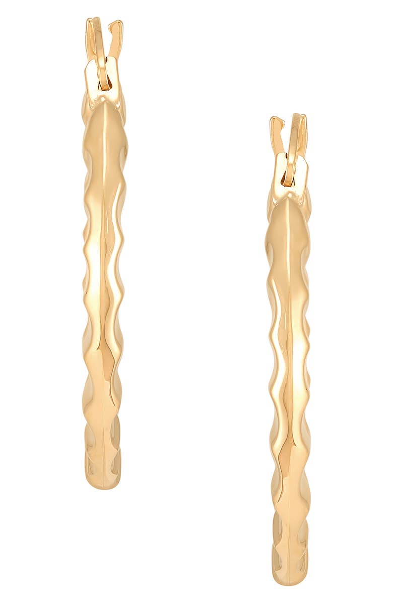Frankie & Zoe Ribbed Hoop Earrings, Alternate, color, Yellow Gold