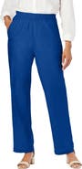 Jessica London Lightweight Linen Blend Straight Leg Pants
