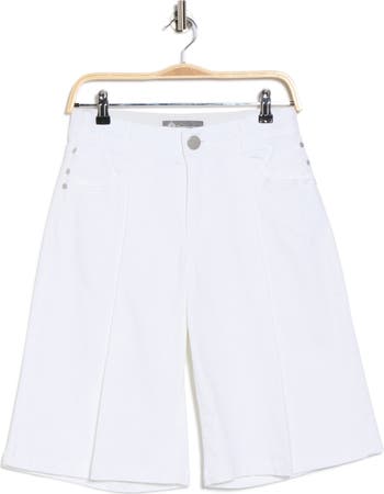 Pleated Front Denim Bermuda Shorts