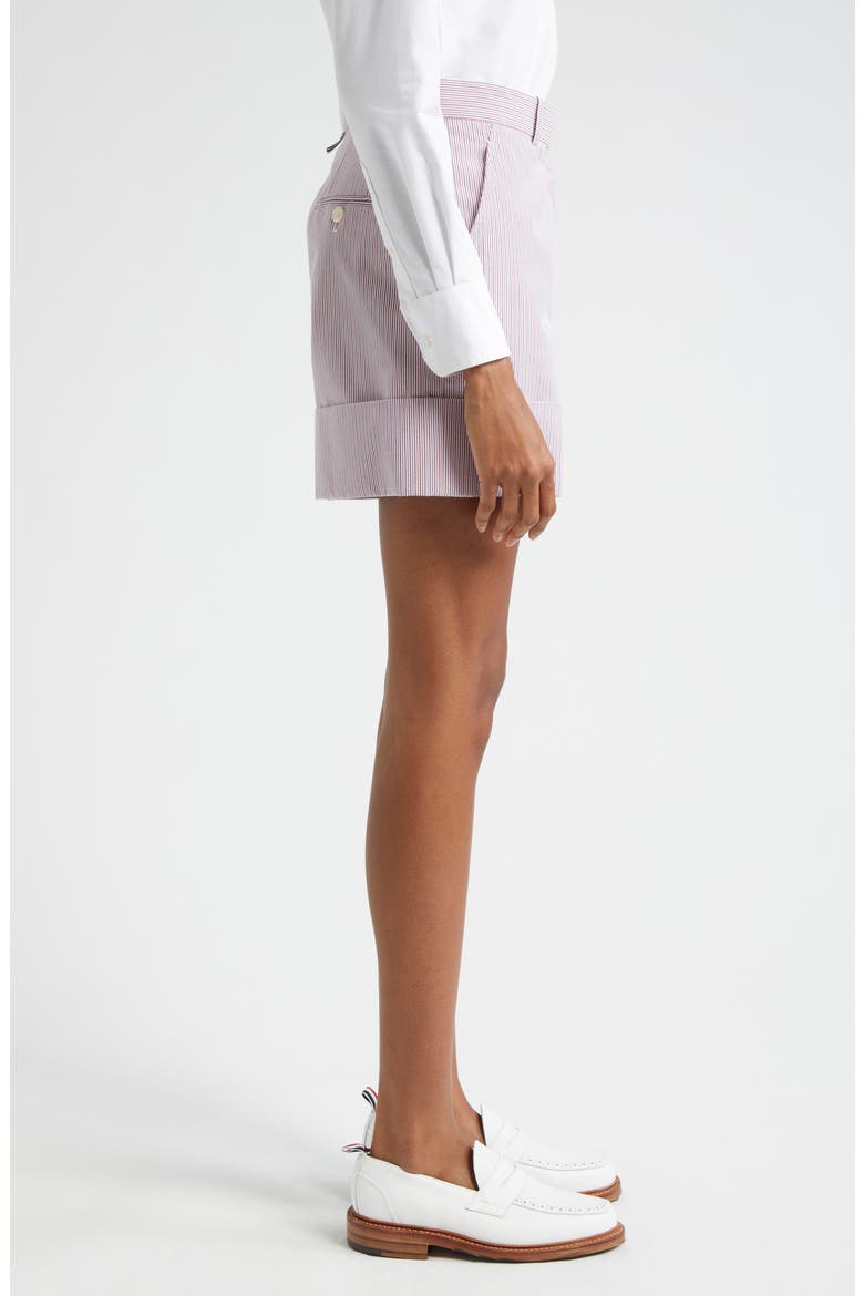 Stripe Tailored High Waist Shorts, Alternate, color, PINK